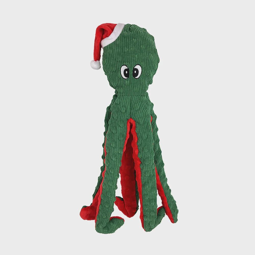 26&quot; PETLOU Christmas Octopus Dog Toy