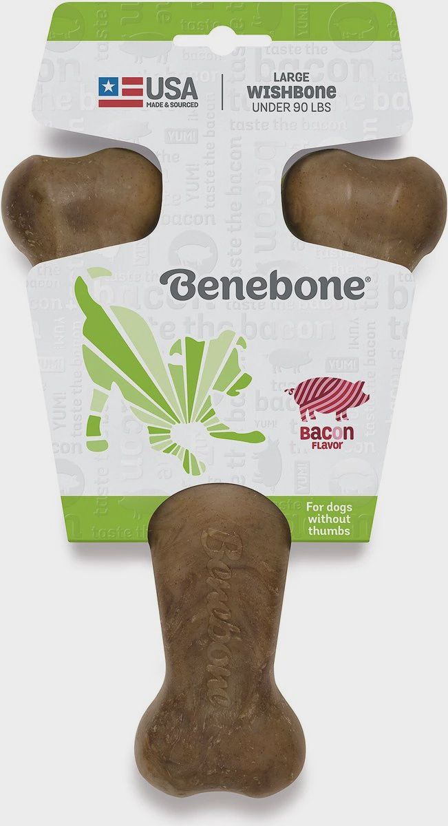 Benebone Bacon Flavored Wishbone Chew Toy Large