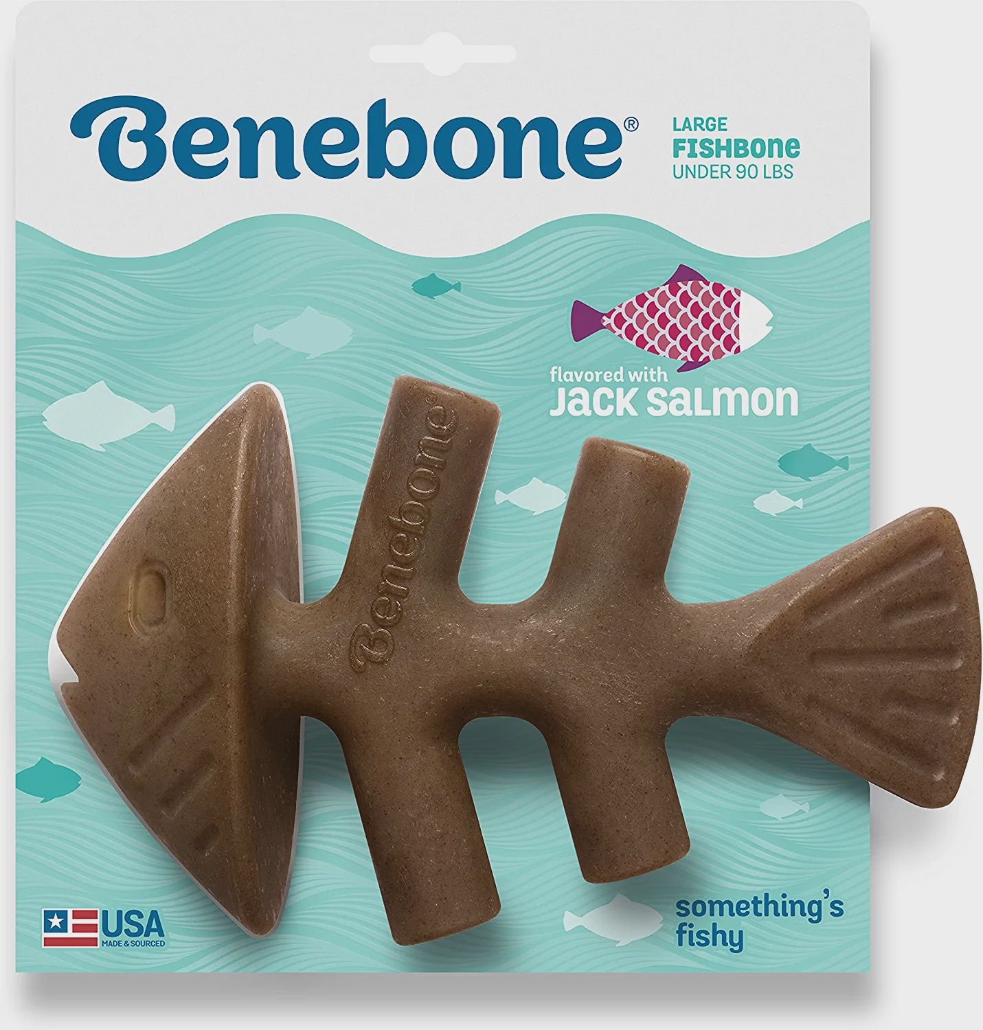 Benebone Salmon Flavored Fishbone Chew Toy Large