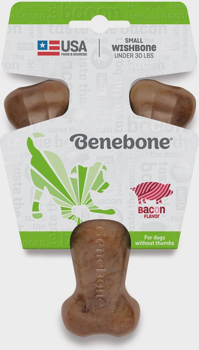 Benebone Bacon Flavored Wishbone Chew Toy Small