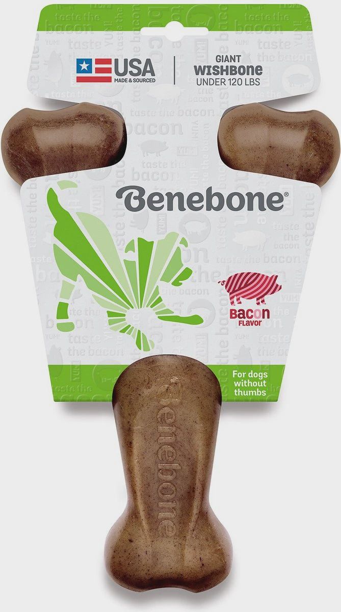 Benebone Bacon Flavored Wishbone Chew Toy Giant