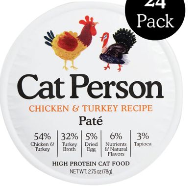 Cat Person Chicken &amp; Turkey Pate Recipe Canned Cat Food 2.75oz