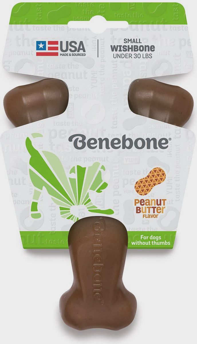 Benebone Peanut Butter Flavored Wishbone Chew Toy Small