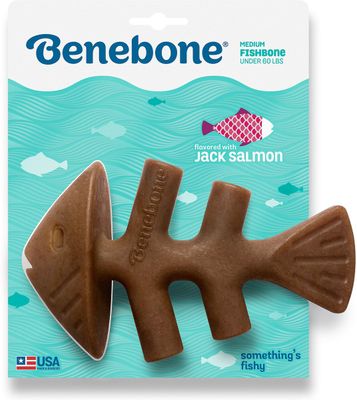 Benebone Salmon Flavored Fishbone Chew Toy Medium