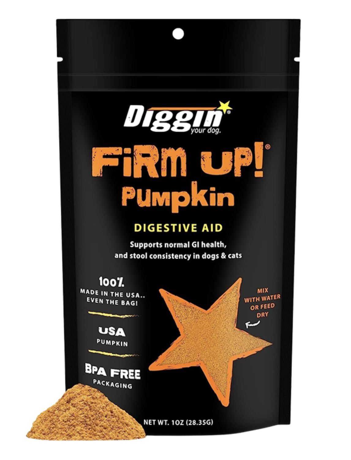 Diggin Firm Up Pumpkin Powder 1oz Trial Size