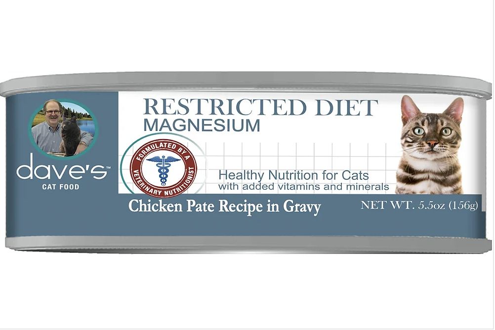 Dave&#39;s Canned Cat Food -Restricted Diet Magnesium – Chicken Paté Recipe in Gravy / 5.5 oz