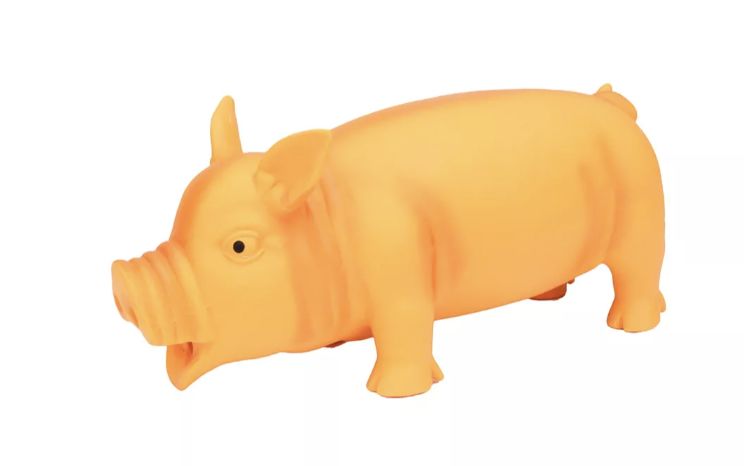 Coastal Rascals Grunt Dog Toy - Large Orange Pig 13&quot;