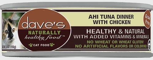 Dave&#39;s Canned Cat Food Ahi Tuna Dinner with Chicken 5.5oz**