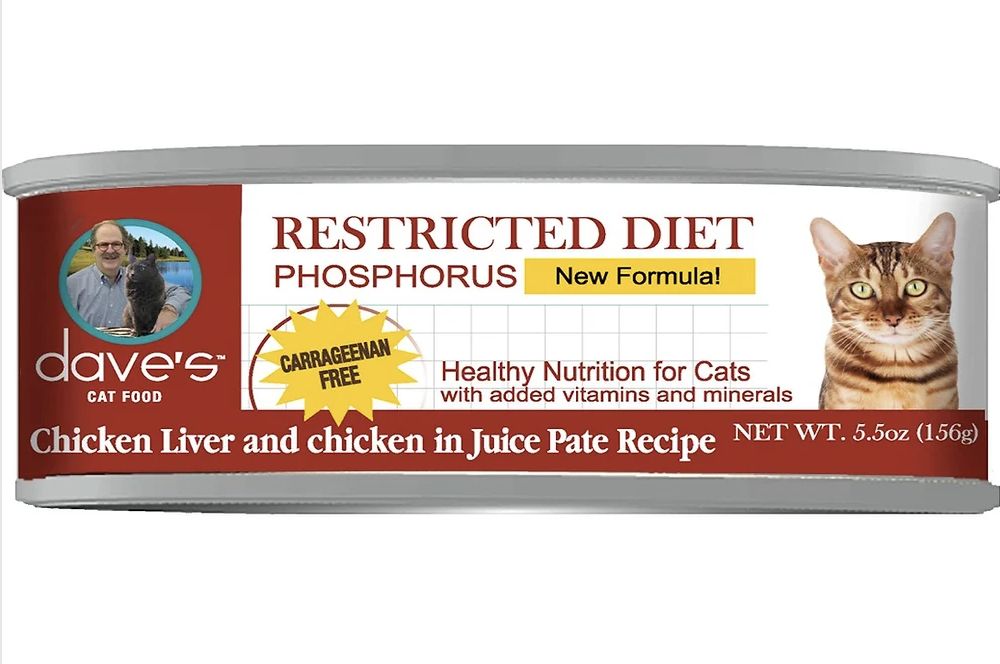 Dave&#39;s Canned Cat Food Restricted Diet Phosphorus – Chicken &amp; Chicken Recipe Paté in Juice 5.5 oz