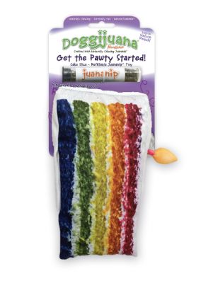 Doggijuana Get The Party Started Refillable 7 Layer Cake Plush Dog Toy