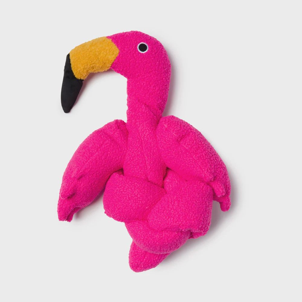 Fabdog Twisty Flamingo 5&#39; Plush Dog Toy