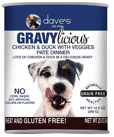 Dave&#39;s Canned Dog Food Gravylicious Chicken &amp; Duck with Veggies Pate Dinner 12oz