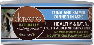 Dave&#39;s Canned Cat Food Tuna &amp; Salmon Dinner in Aspic 5.5oz**