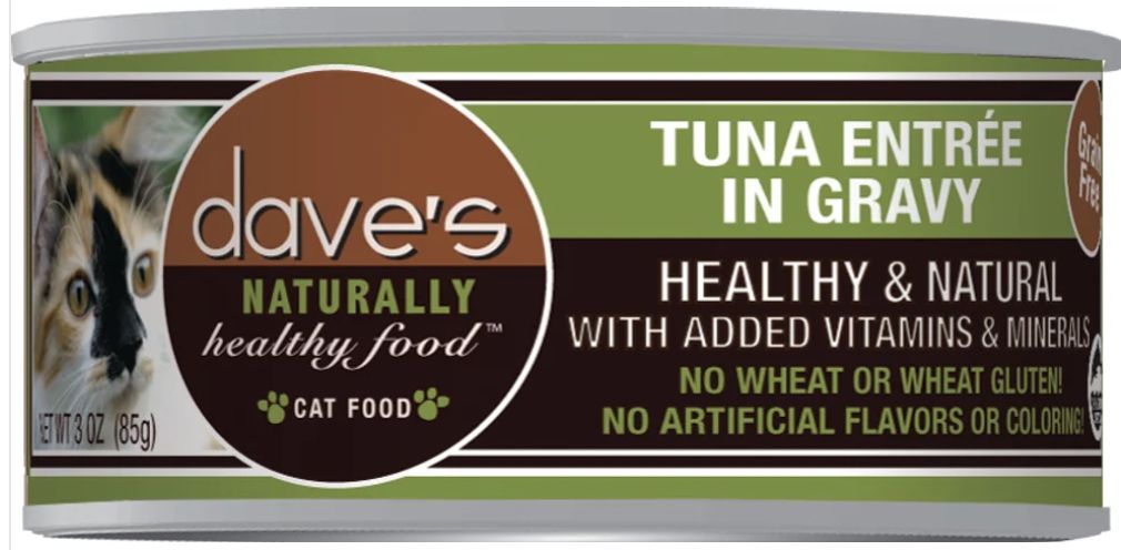 Dave&#39;s Canned Cat Food Tuna Entree in Gravy 3oz