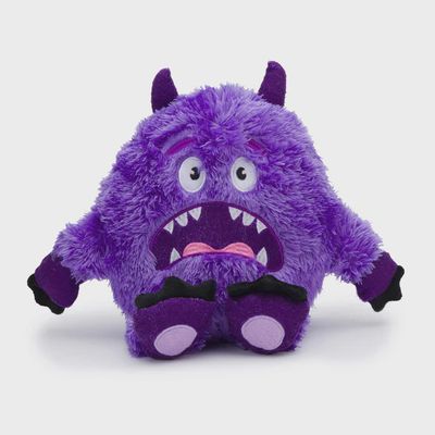Fabdog Fluffy Purple Monster Plush Dog Toy