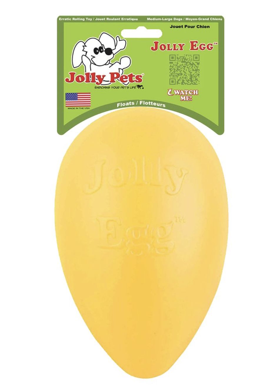 Jolly Pet Yellow Jolly Egg 8&quot;