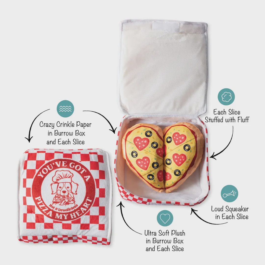 Fringe Studio Pizza My Heart Hide &amp; Seek Plush Dog Toy