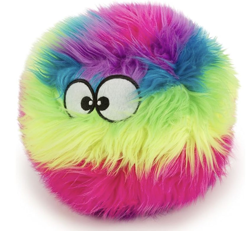 GoDog Furballz Dog Toy Rainbow Large With Chew Guard