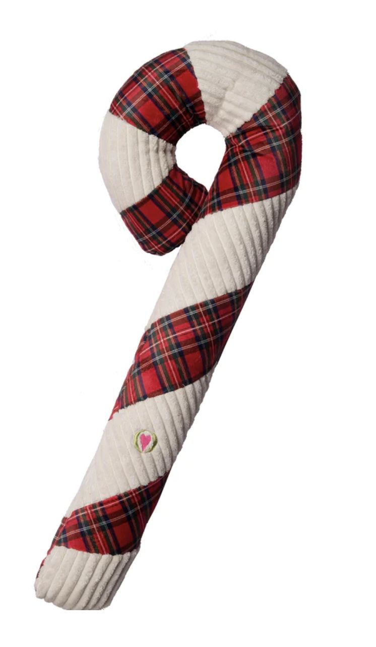 Hugglehounds Christmas Candy Cane Super Dog Toy Snowflake Pattern