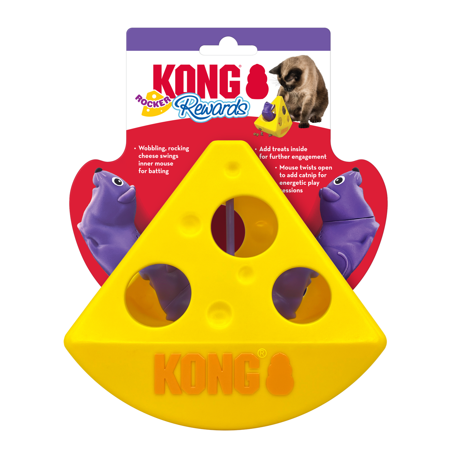 KONG Rocker Rewards Cheese Interactive Cat Toy