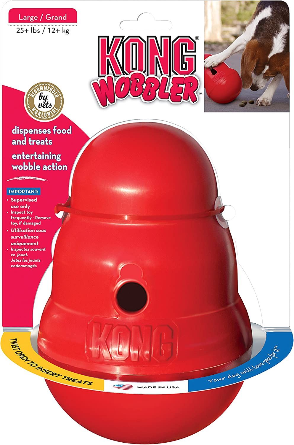 KONG Wobbler Treat Dispensing Dog Toy Large