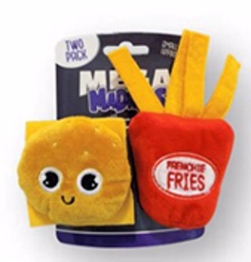 Mega Mutt Burger and Fries Dog Toys 2 Pack