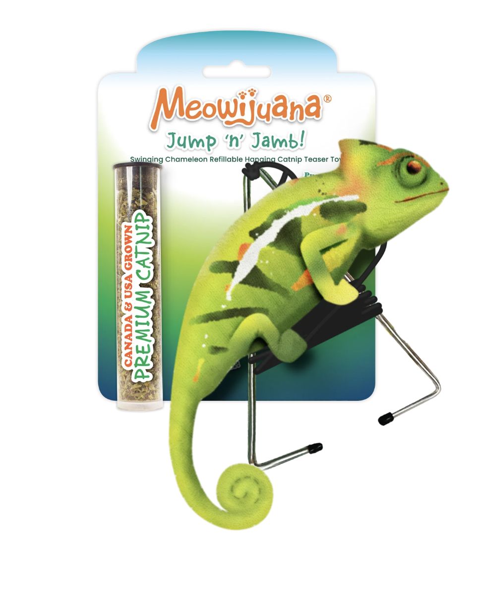 Meowijuana Jump &#39;n&#39; Jamb Refillable Chameleon Catnip Toy
