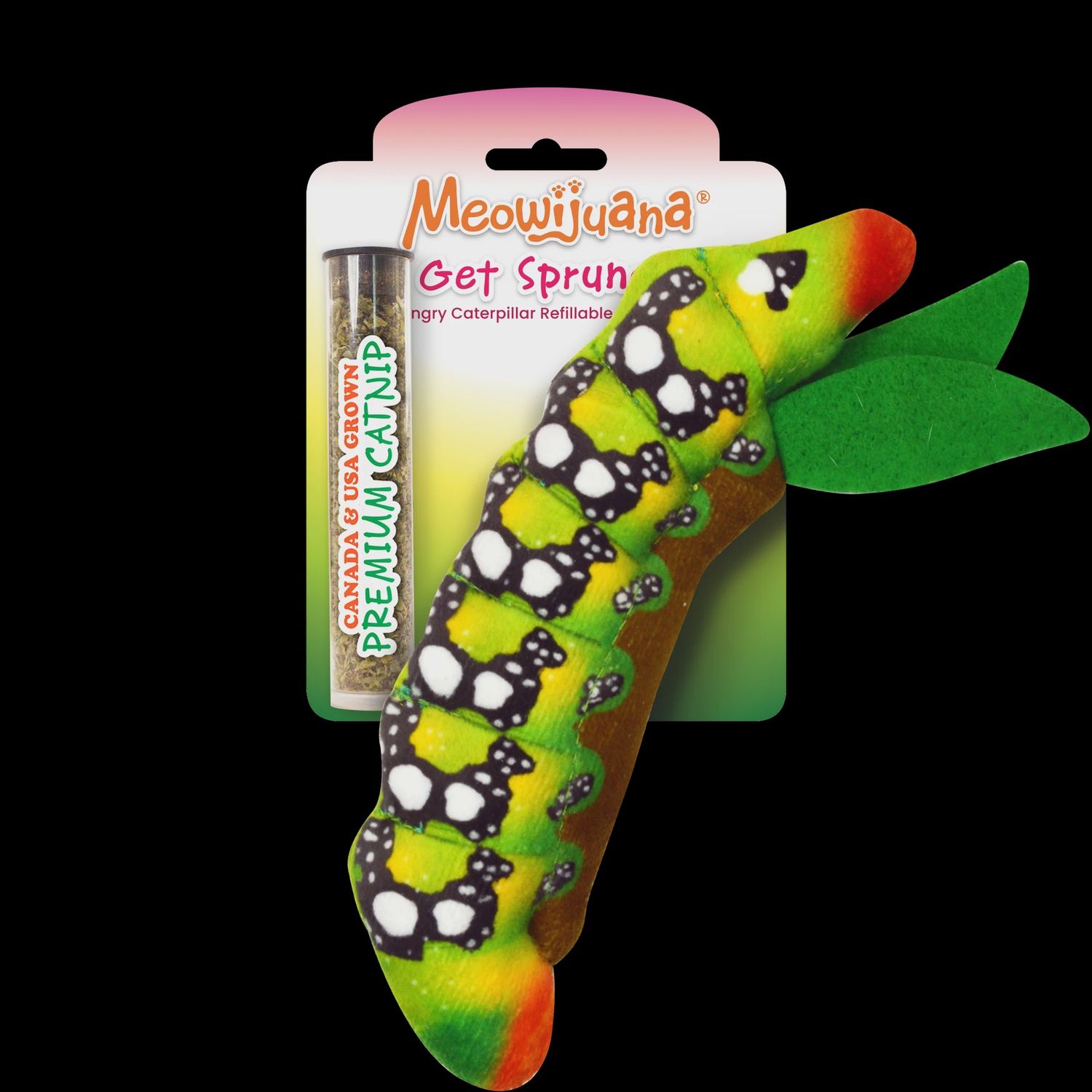 Meowijuana Get Sprung Hungry Caterpillar Refillable Catnip Cat Toy