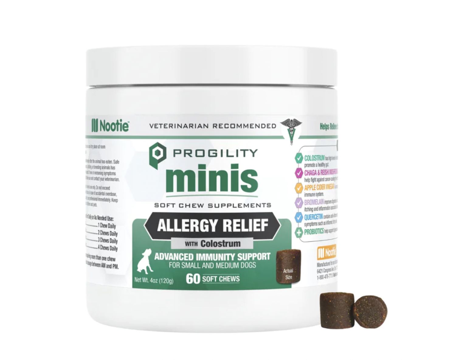 Nootie Progility Allergy Relief Mini Soft Chews 60 Count