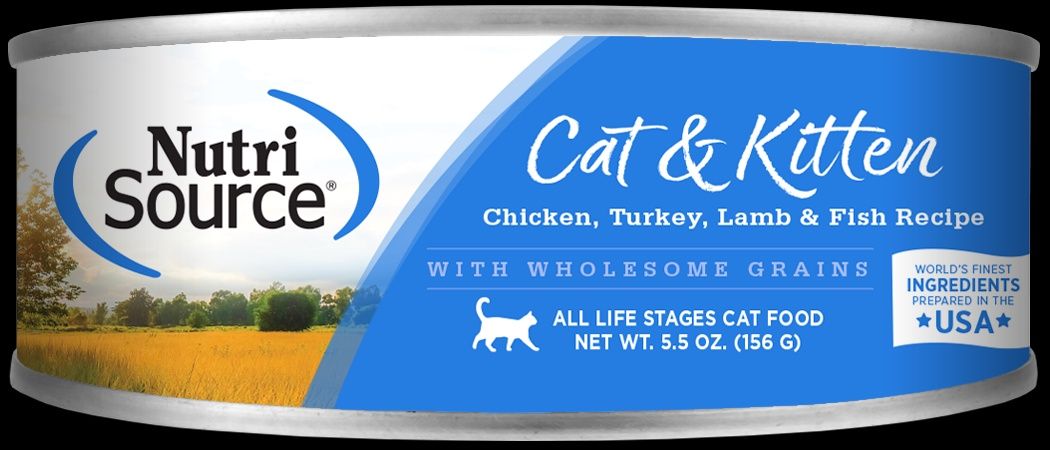 Nutrisource Cat &amp; Kitten Chicken, Turkey, Lamb, &amp; Fish Recipe Canned Cat Food 5.5oz