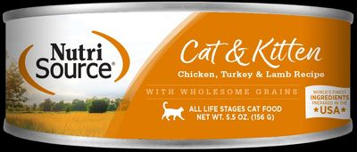 NutriSource Cat &amp; Kitten Chicken, Turkey, &amp; Lamb Recipe Canned Cat Food 5.5oz