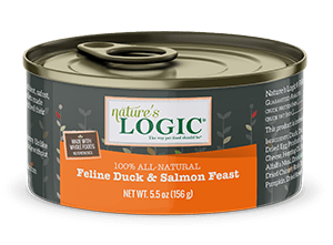 Nature&#39;s Logic Duck &amp; Salmon Feast Canned Cat Food 5.5oz