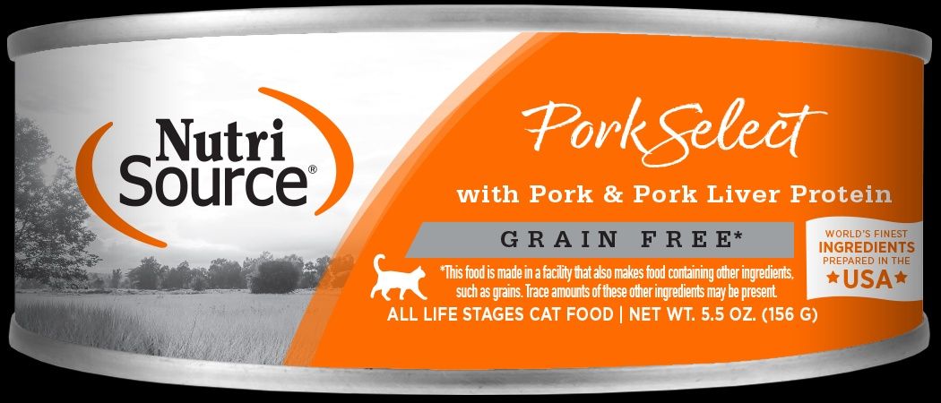 NutriSource Pork Select with Pork &amp; Pork Liver Protein Canned Cat Food 5.5oz