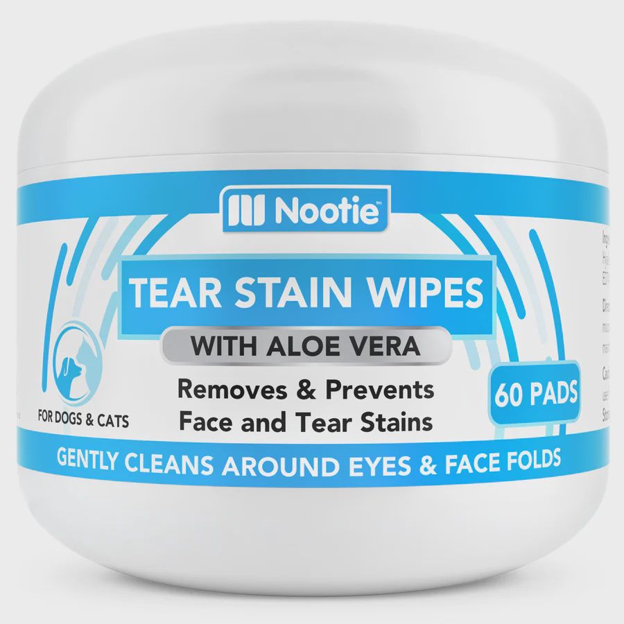Nootie Tear Stain Wipes w Aloe Vera 60 pads