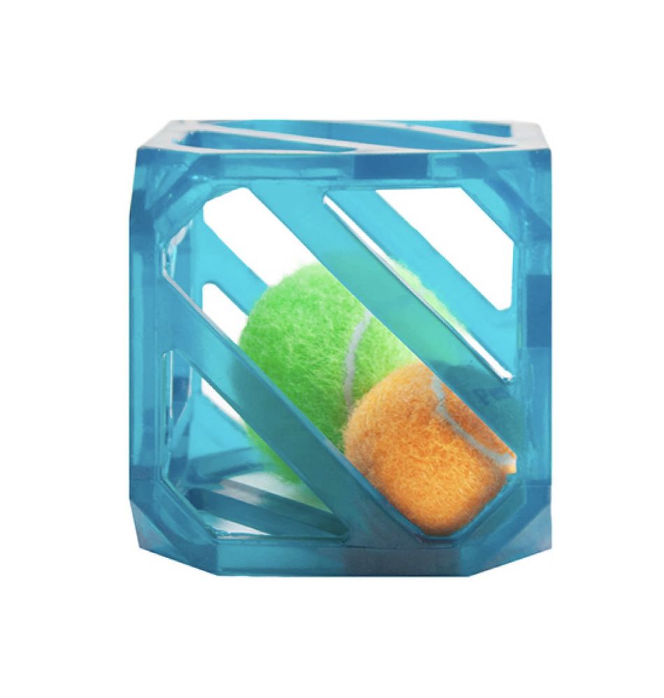 Outward Hound Blue Puzzle Cube Dog Toy