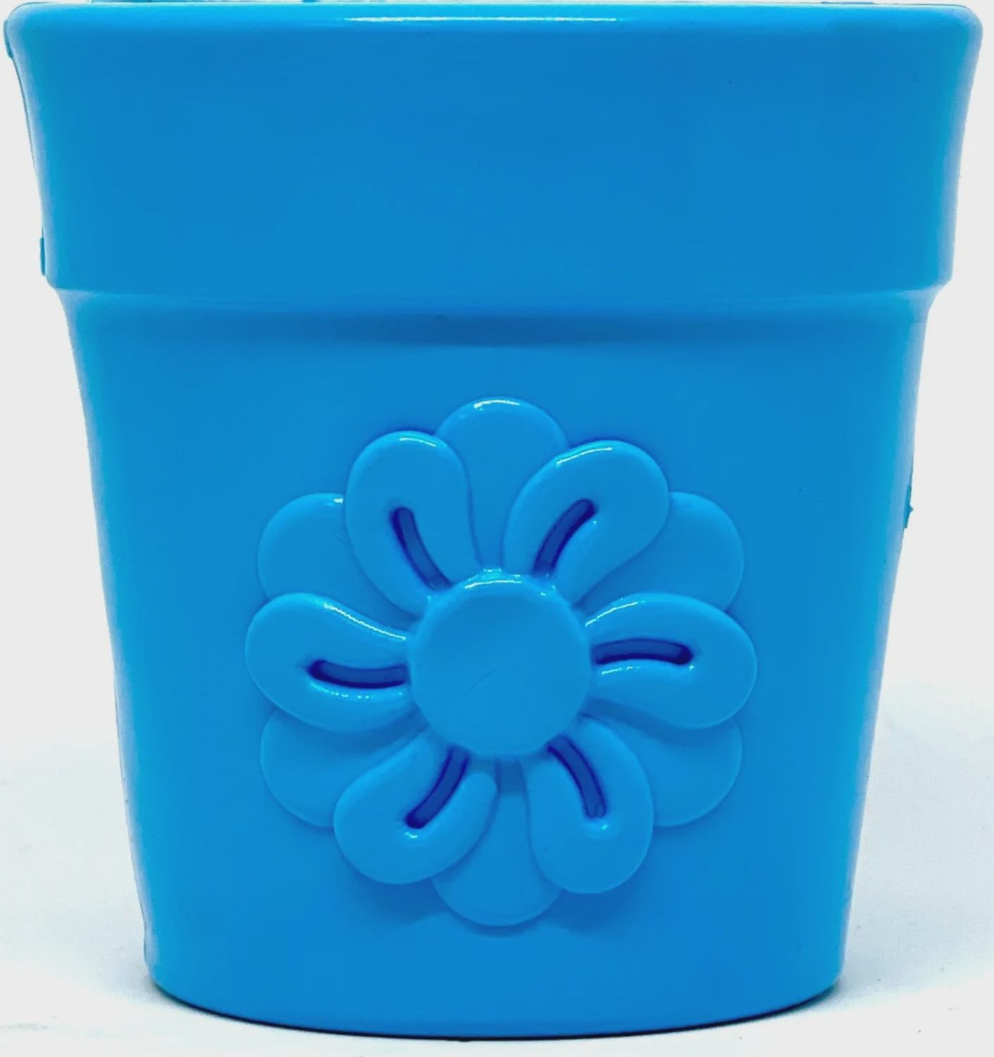 Sodapup Blue Flower Pot Durable Rubber Treat Dispenser &amp; Enrichment Dog Toy