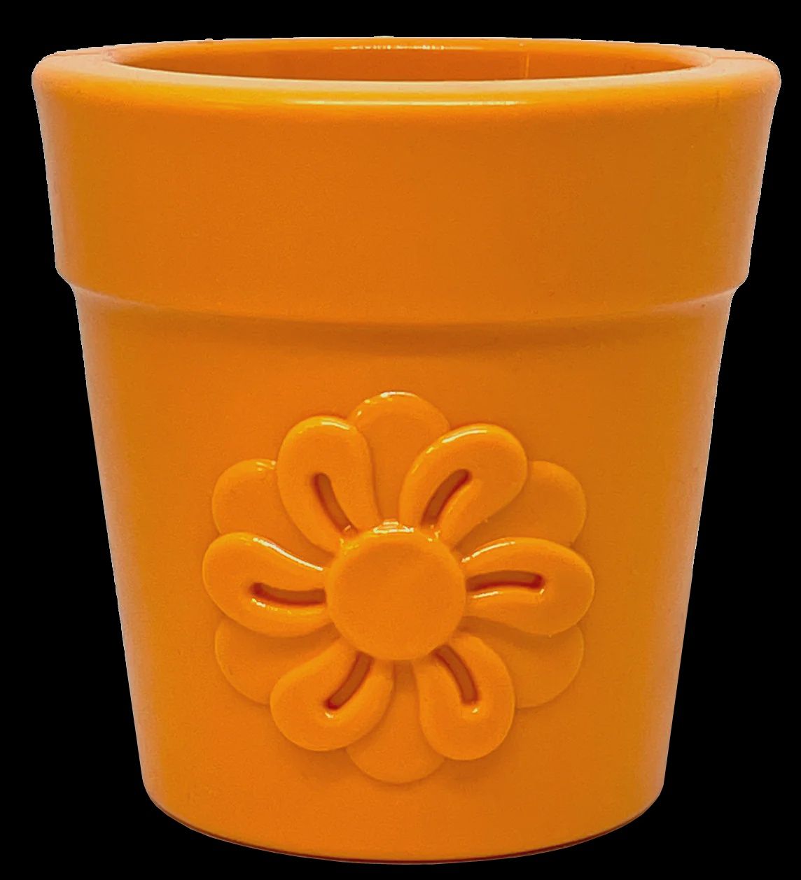Sodapup Orange Flower Pot Durable Rubber Treat Dispenser &amp; Enrichment Dog Toy