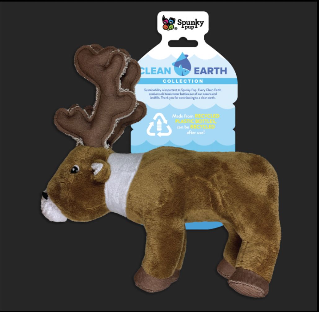 Spunky Pup Clean Earth Large Caribou Toy