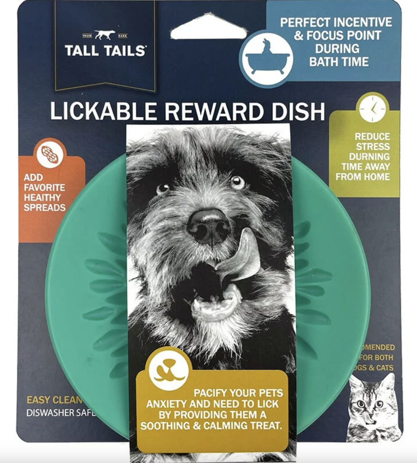 Tall Tails 6 in Lickable Reward Dish- Blue