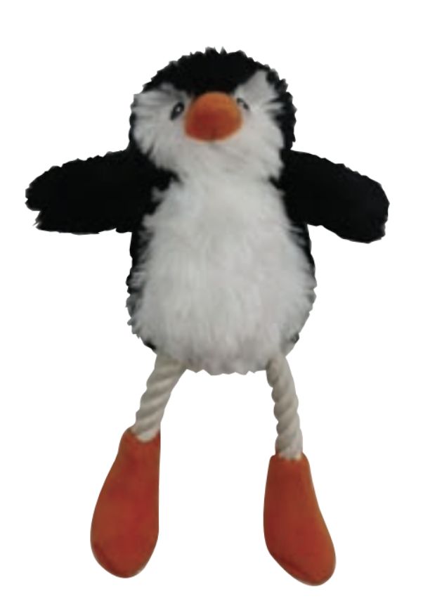 Tall Tails Rope Penguin Plush Dog Toy - 13&quot;