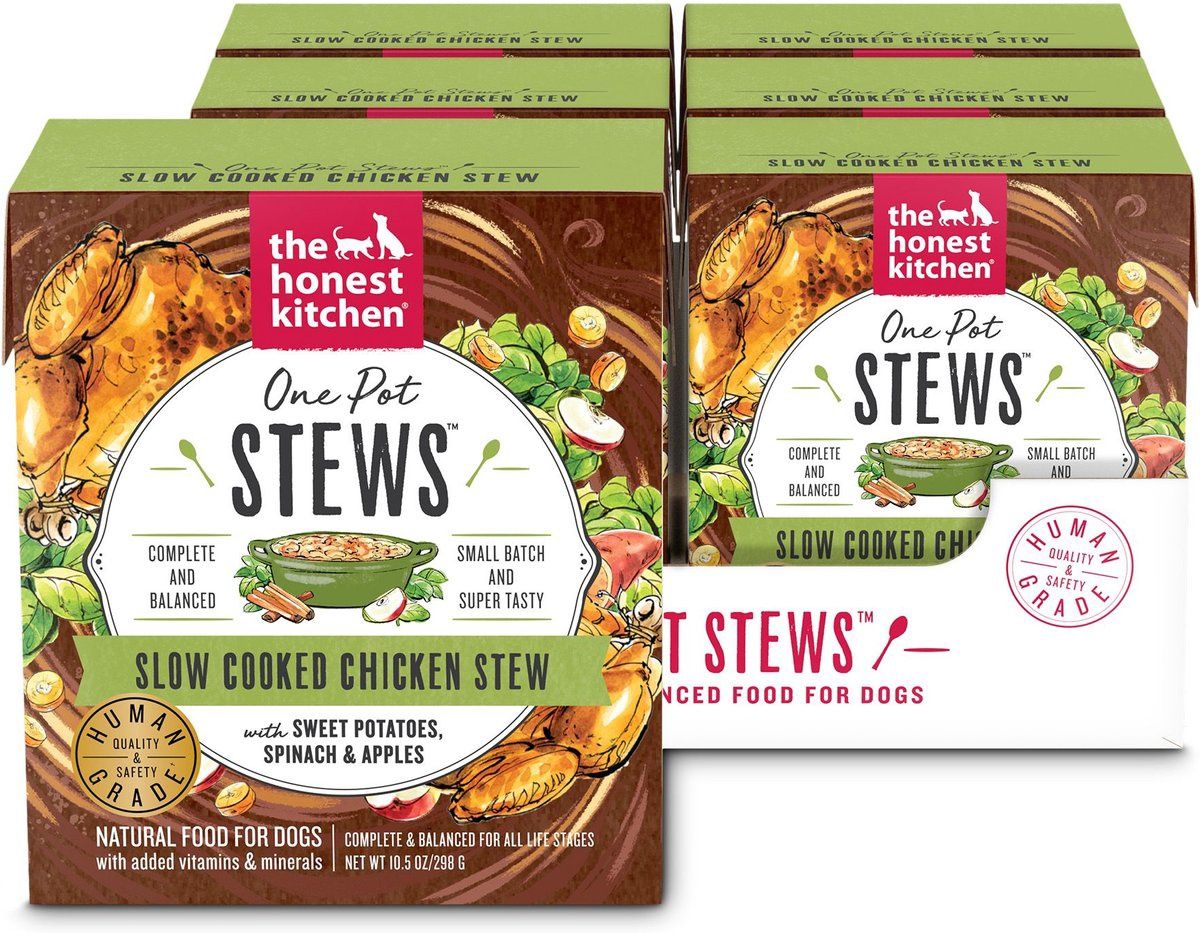 The Honest Kitchen One Pot Stews Slow Cooked Chicken Stew with Sweet Potatoes, Spinach, &amp; Apples Dog Food 10.5oz