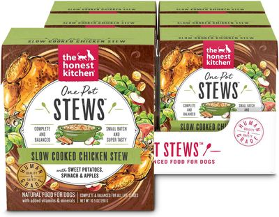 The Honest Kitchen One Pot Stews Slow Cooked Chicken Stew with Sweet Potatoes, Spinach, &amp; Apples Dog Food 10.5oz