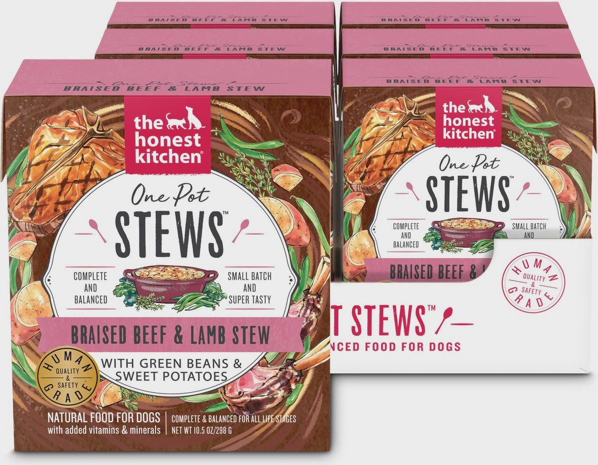 The Honest Kitchen One Pot Stews Braised Beef &amp; Lamb Stew with Green Beans &amp; Sweet Potatoes Dog Food 10.5oz