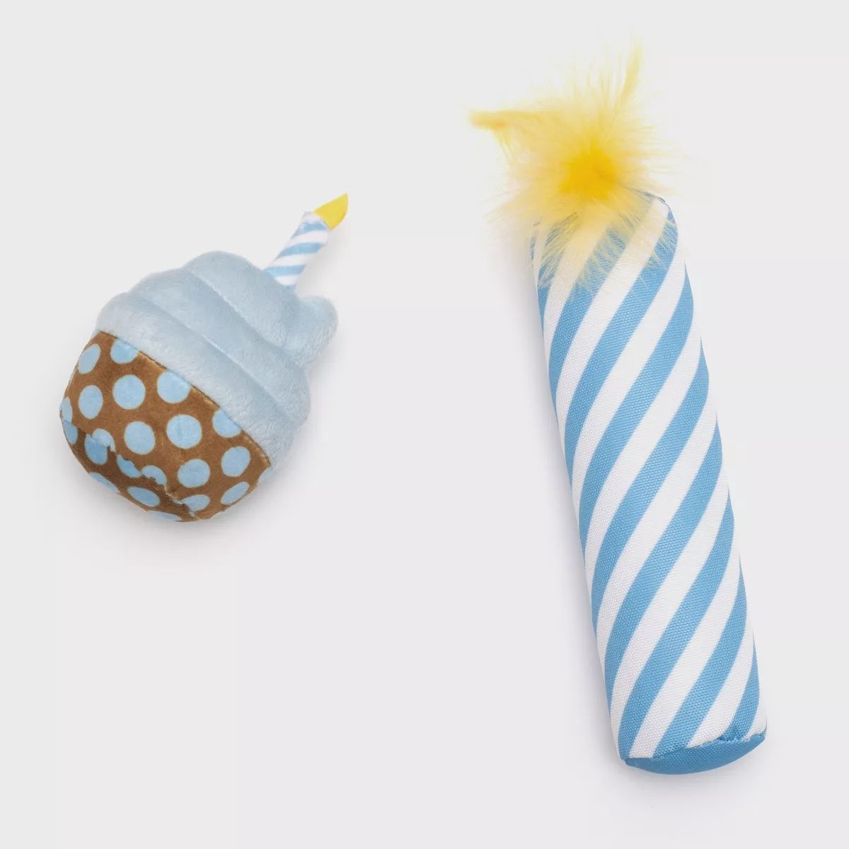 The Worthy Cat Crinkling Birthday Candle Toy with Catnip Blue