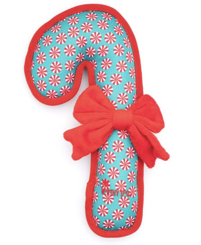The Worthy Dog Small Candy Cane Dog Toy