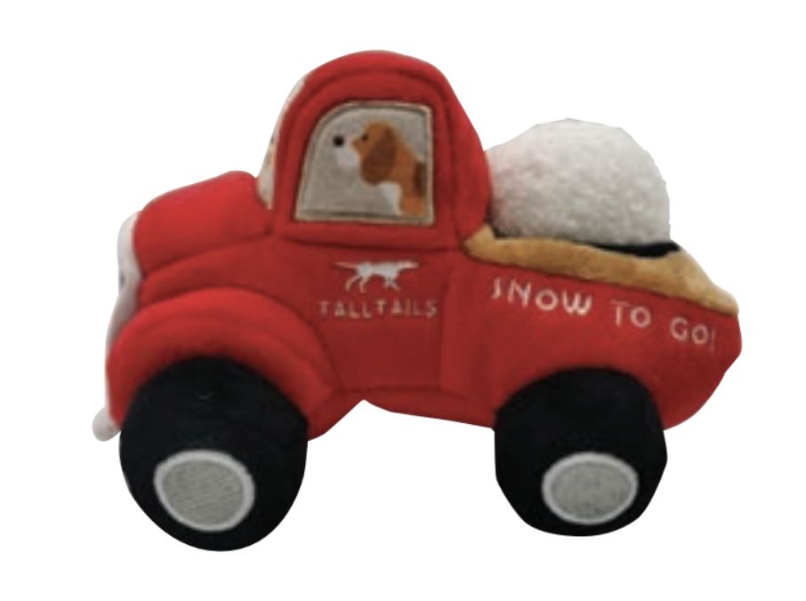 Tall Tails Holiday Plush Red Truck with Removable Snowball