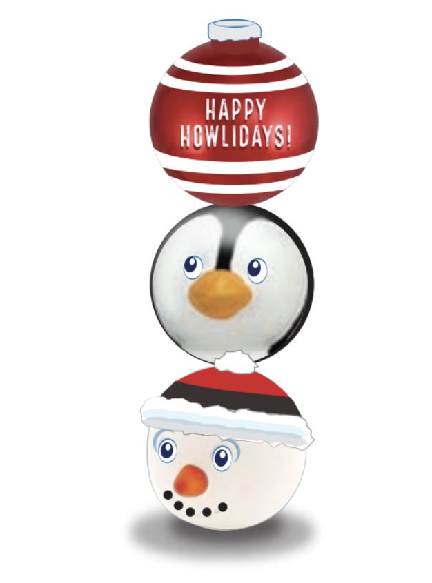 Tall Tails Winter Squeaky Balls - 3 pk