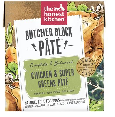 The Honest Kitchen Butcher Block Chicken &amp; Super Greens Pate Dog Food 10.5oz