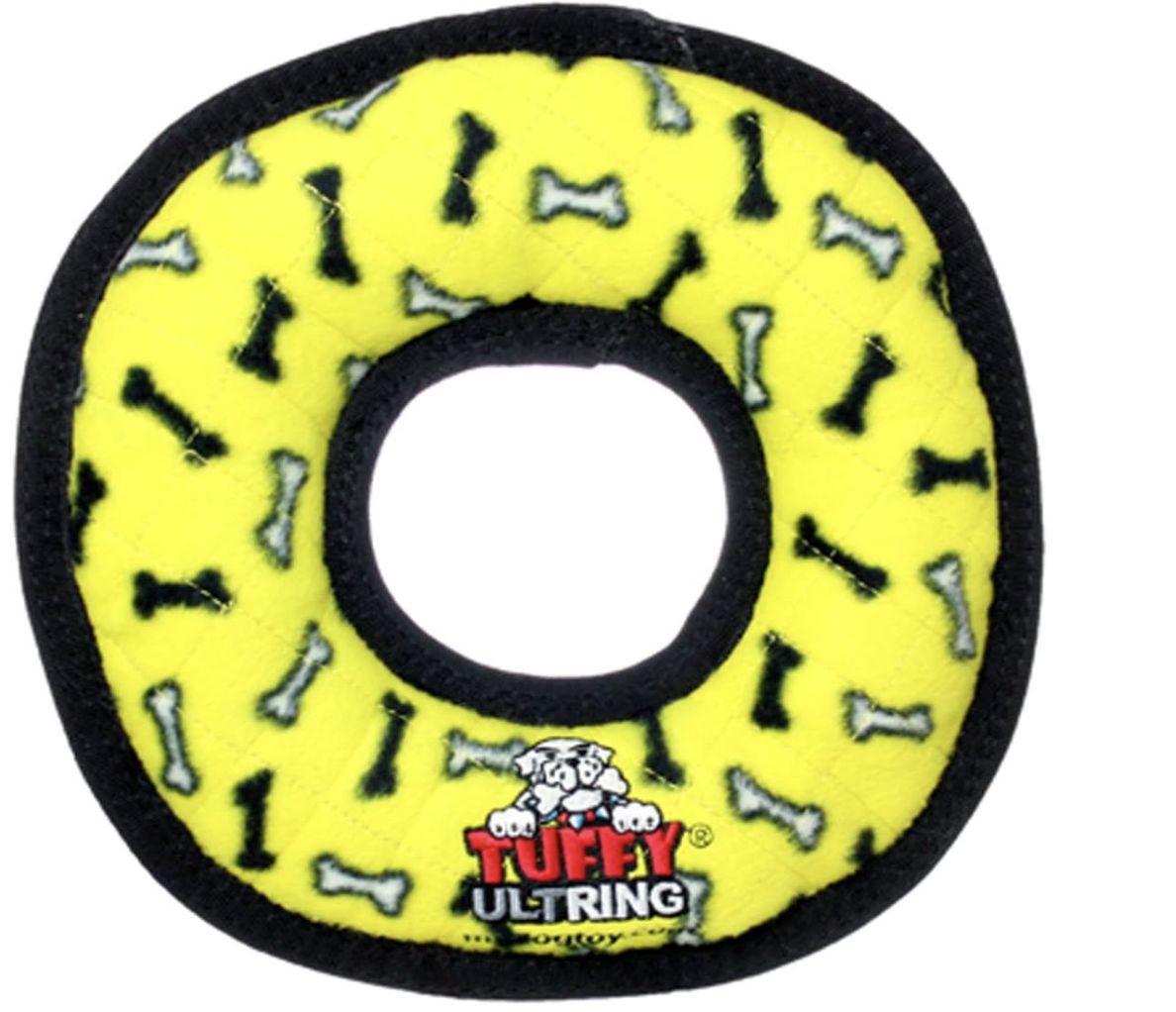 Tuffy Ultimate Ring Durable Dog Toy - Yellow Bone