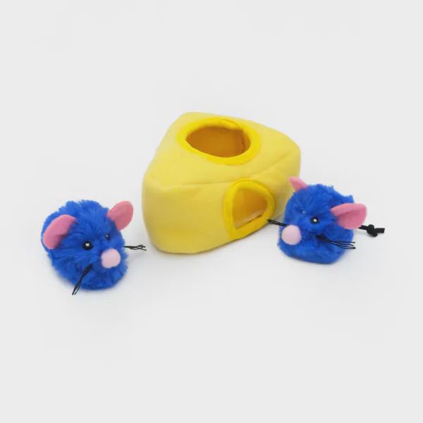 ZippyClaws Interactive Burrow Cheese and Mice Catnip Cat Toy